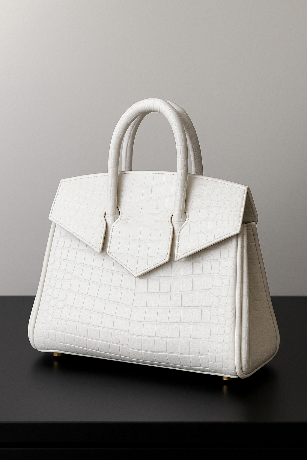 Crocodile Embossed Leather-Cookie Clutch