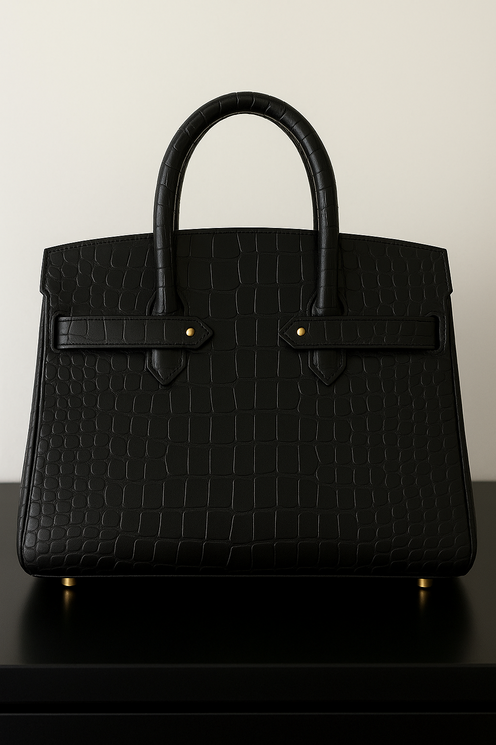 Crocodile Embossed Leather-Cookie Clutch