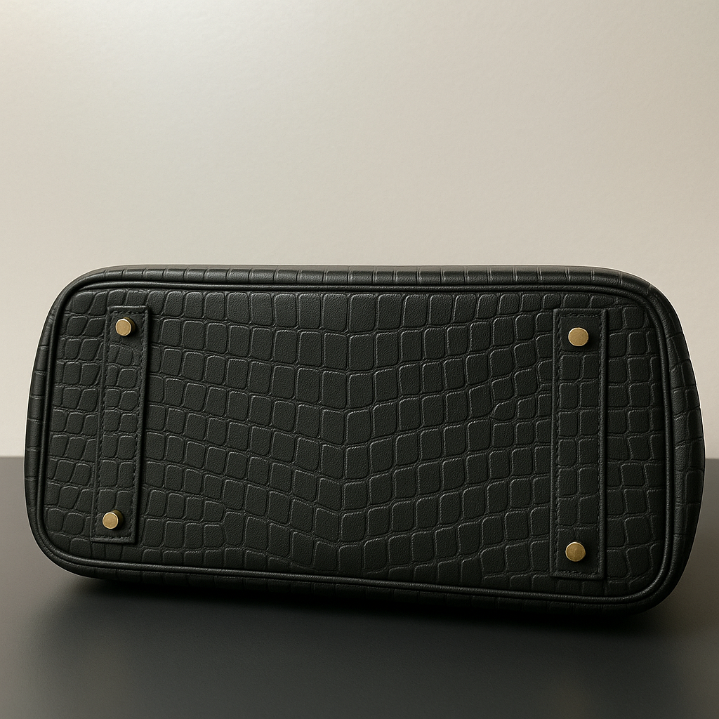 Crocodile Embossed Leather-Cookie Clutch