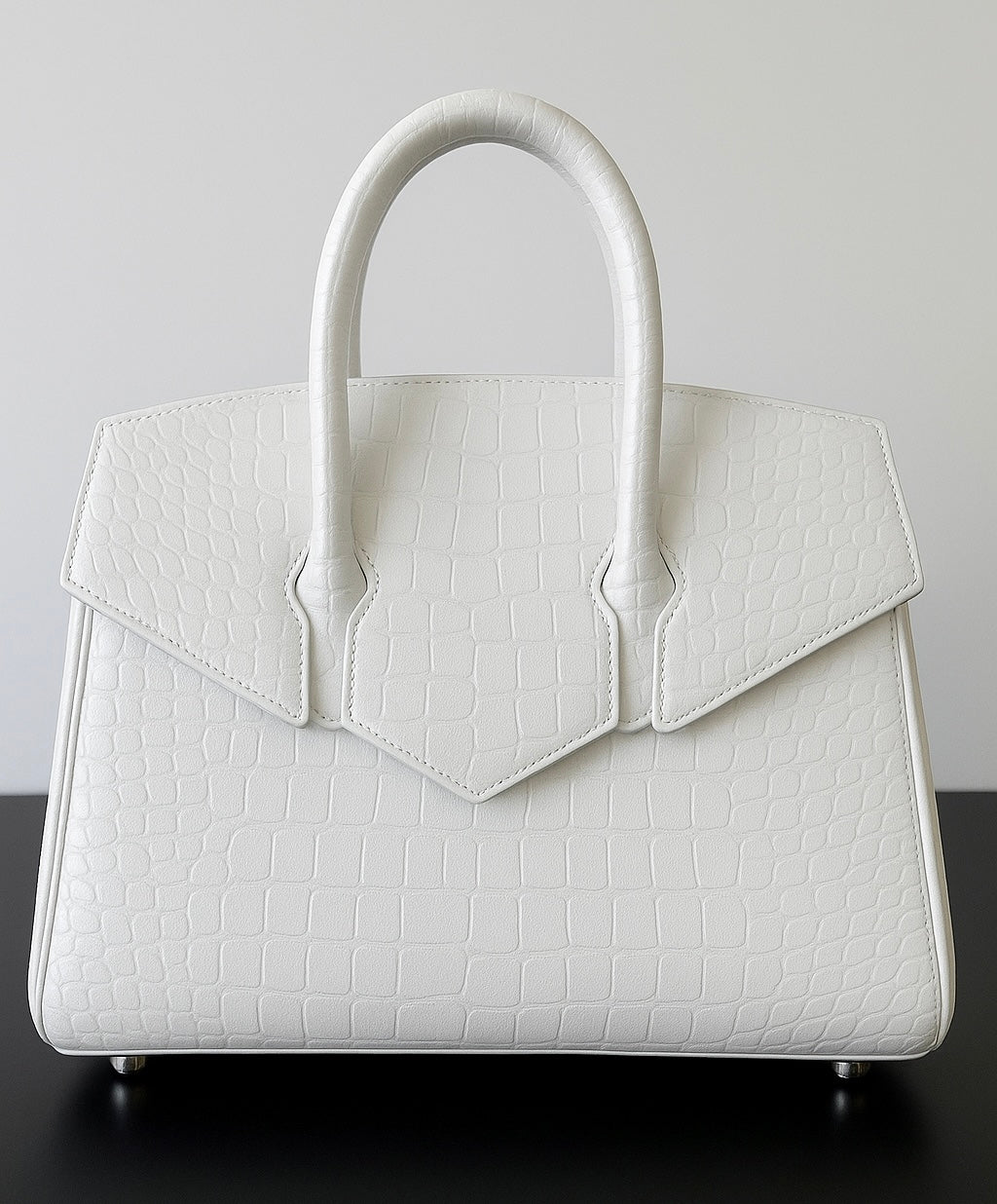 Crocodile Embossed Leather-Cookie Clutch