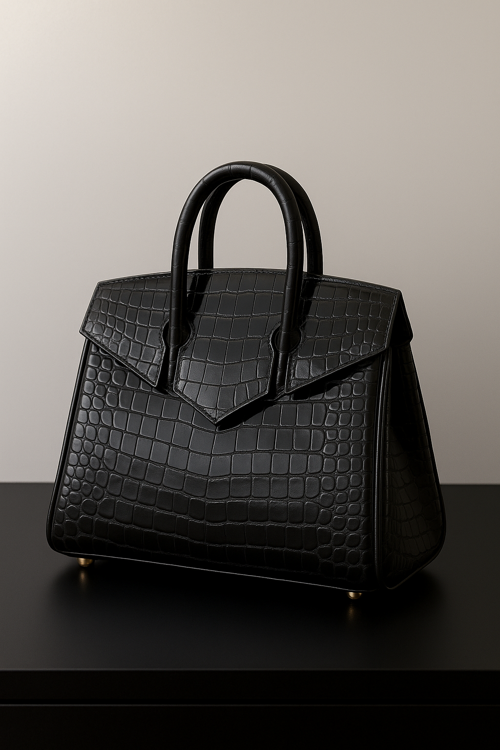 Crocodile Embossed Leather-Cookie Clutch