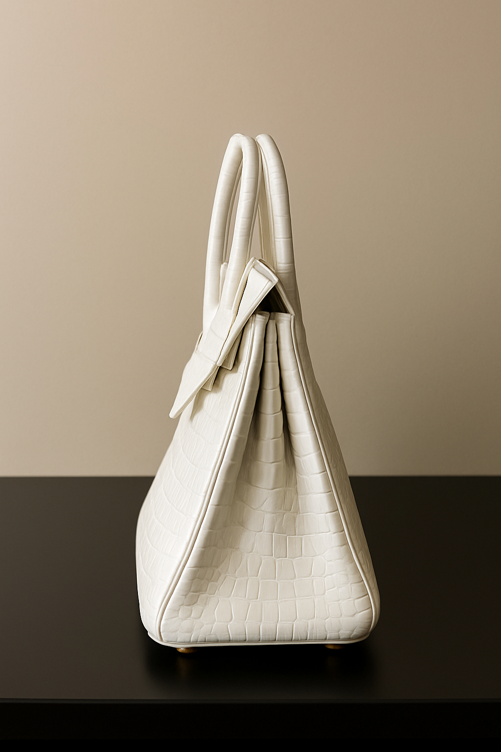 Crocodile Embossed Leather-Cookie Clutch