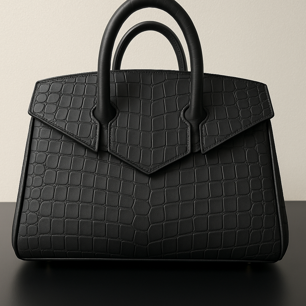 Crocodile Embossed Leather-Cookie Clutch