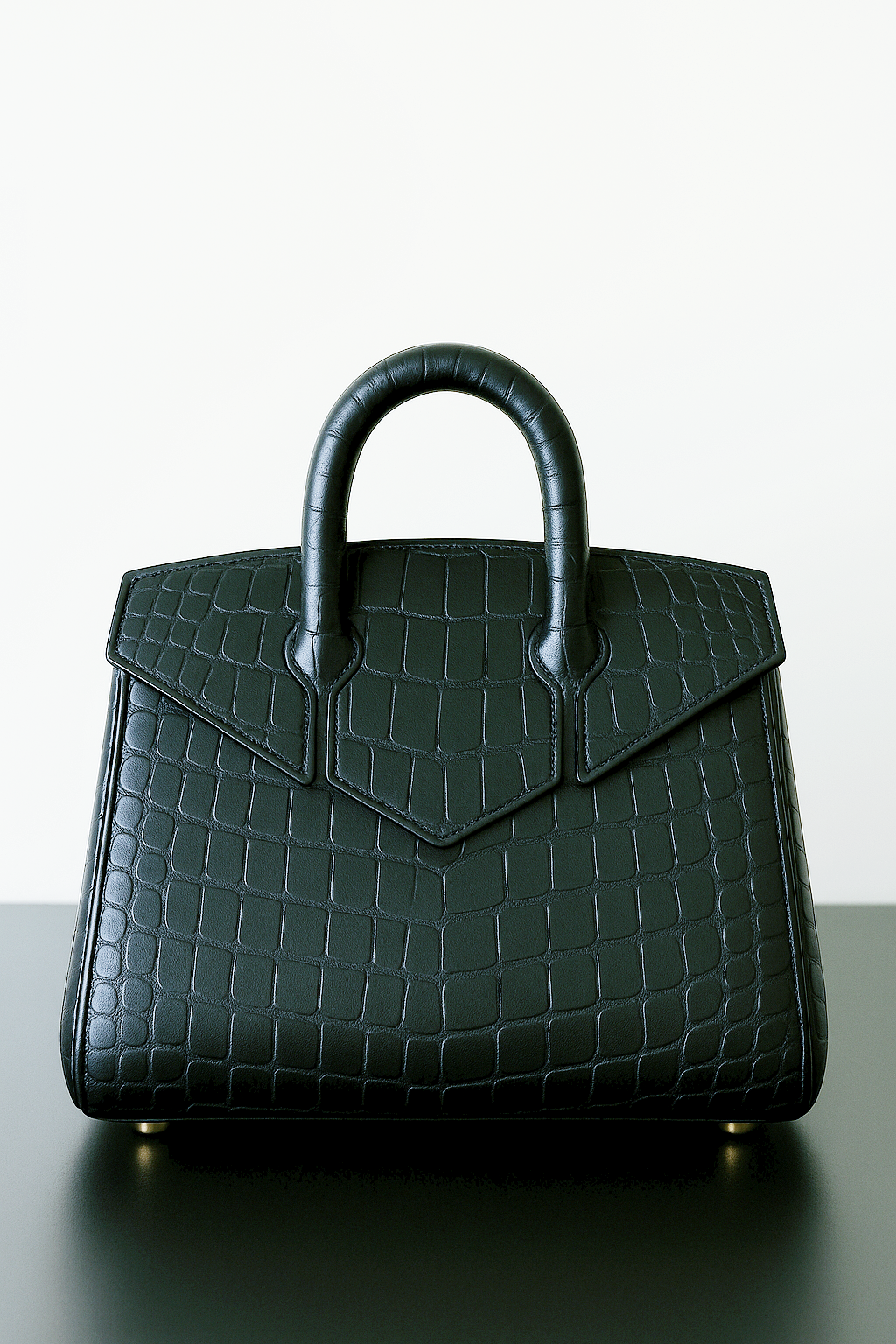 Crocodile Embossed Leather-Cookie Clutch