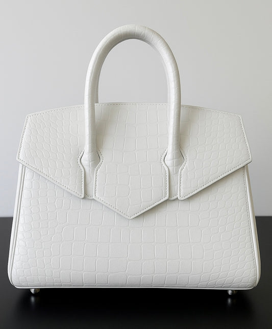 Crocodile Embossed Leather-Cookie Clutch
